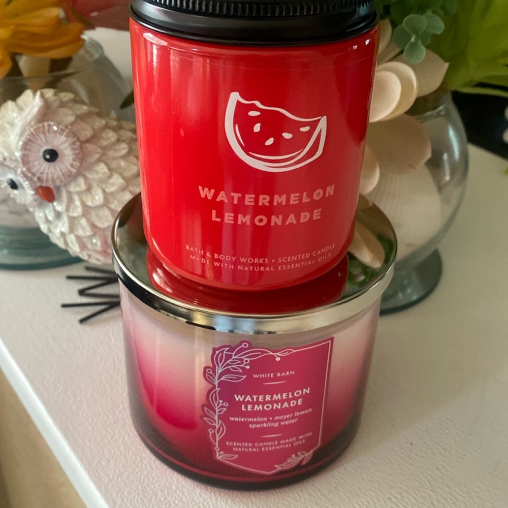 Bath and Bodyworks Watermelon Lemonade 🍋Candle Gift Set Combo